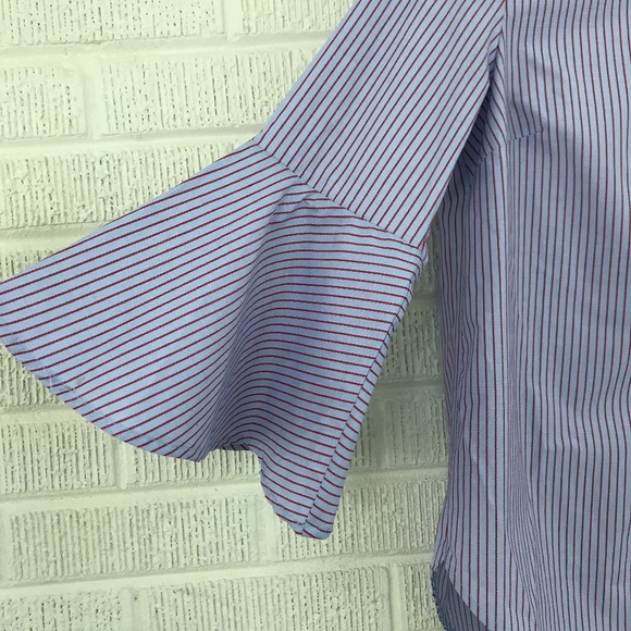 Anthropologie Maeve Striped Poplin Button Down Top - Picture 4 of 8